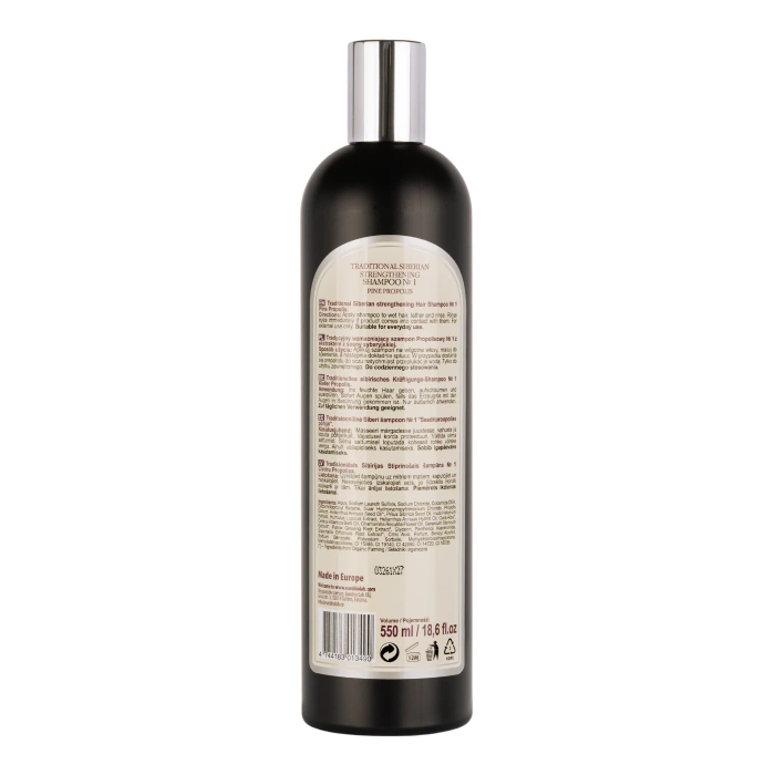 Syberyjski Szampon Nr1 na cedrowym propolisie do włosów słabych i zniszczonych, 550ml